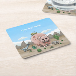 Fantasy Dinosaurier Rechteckiger Pappuntersetzer