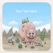 Fantasy Dinosaurier Rechteckiger Pappuntersetzer (Vorderseite)