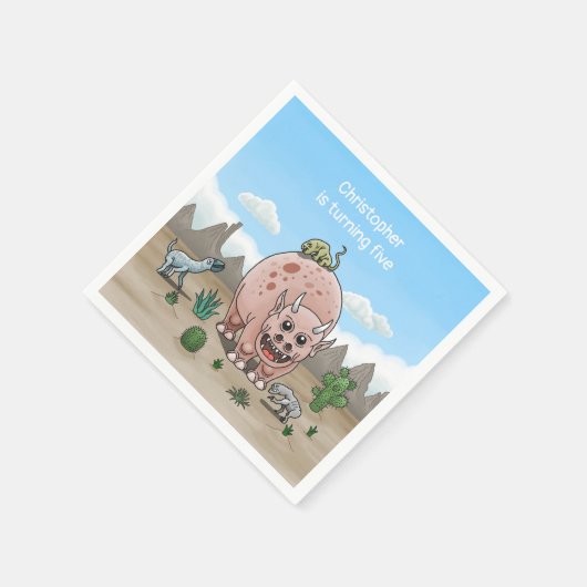 Fantasy-Dinosaurier Serviette (Ecke)