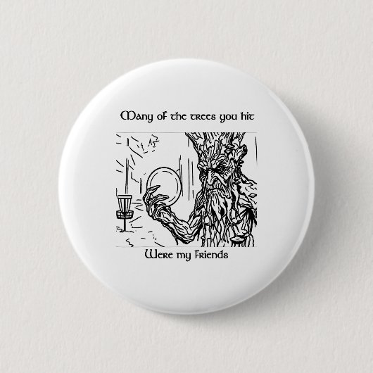 Fantasy-Discgolf-Baum Ent Stilisierte leichte Farb Button (Vorderseite)