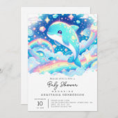 Fantasy Dolphin Baby Dusche Einladung (Vorne/Hinten)