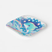 Fantasy Dolphin Baby Dusche Pappteller (Gewinkelt)