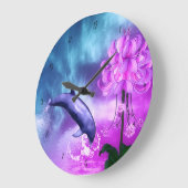 Fantasy Dolphin Große Wanduhr (Winkel)