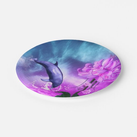 Fantasy Dolphin Pappteller (Schrägansicht)