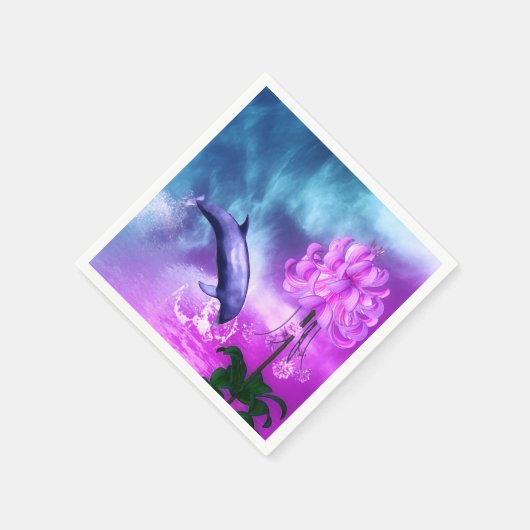 Fantasy Dolphin Serviette (Ecke)