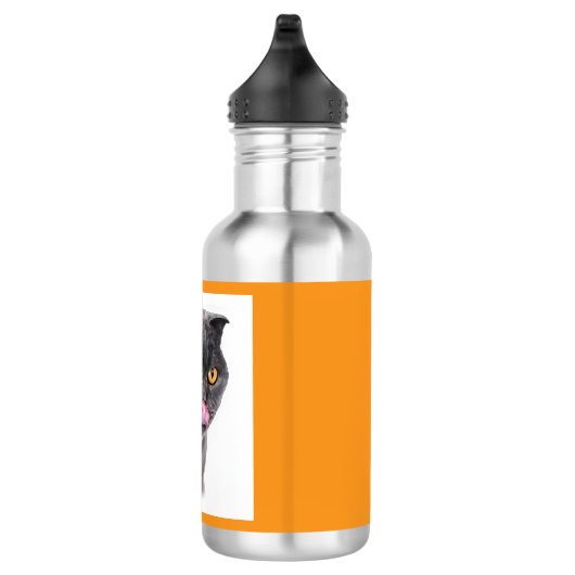 Fantasy Double Headed Mutant Black Cat Edelstahlflasche (Rechts)