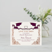 Fantasy-Drache Burgunderrot Hochzeit - Ankündigung (Stehend vorne)