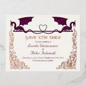 Fantasy-Drache Burgunderrot Hochzeit - Ankündigung (Vorderseite)