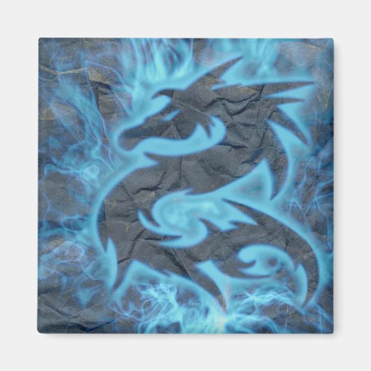 Fantasy-Drache-Flamme-Kühlschrankmagnet Magnet (Vorne)
