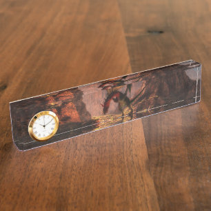 Fantasy-Drache in den Bergen Namensplakette