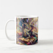 Fantasy-Drache mit Buch und Kaffee in ihrem Verste Kaffeetasse (Links)