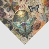 Fantasy-Drache Mixed-Media-Collage-Decoupage Seidenpapier (Ausschnitt)