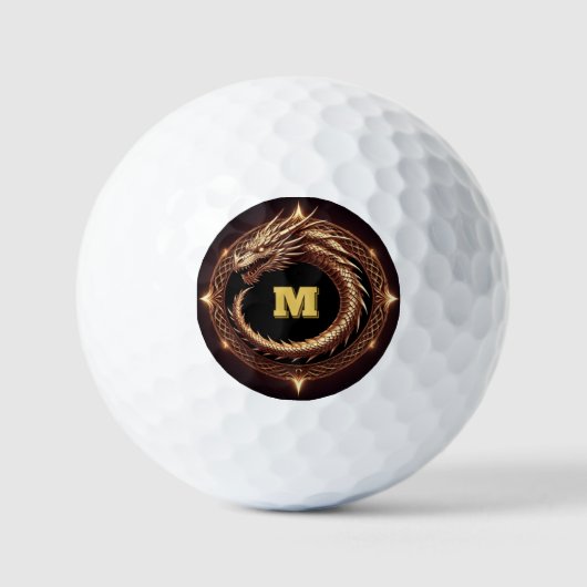 🐉 Fantasy-Drachen-Ringrahmen individuell anpassba Golfball (Vorderseite)