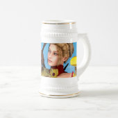 Fantasy-Drachenprinzessin Digitale Kunst Bierglas (VorderseiteRechts)