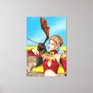 Fantasy-Drachenprinzessin Digitale Kunst Leinwanddruck