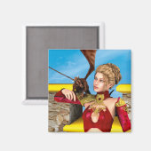 Fantasy-Drachenprinzessin Digitale Kunst Magnet (Vorderseite/Rückseite)