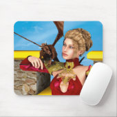 Fantasy-Drachenprinzessin Digitale Kunst Mousepad (Mit Mouse)