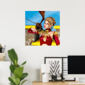 Fantasy-Drachenprinzessin Digitale Kunst Poster (Heimbüro)