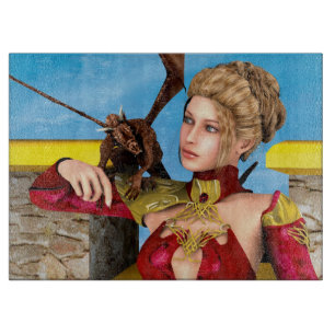 Fantasy-Drachenprinzessin Digitale Kunst Schneidebrett