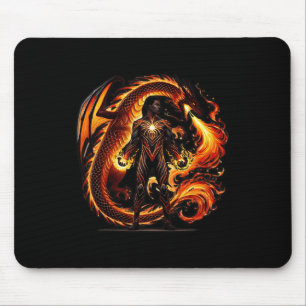 Fantasy Dragon African American Black Man Superhel Mousepad