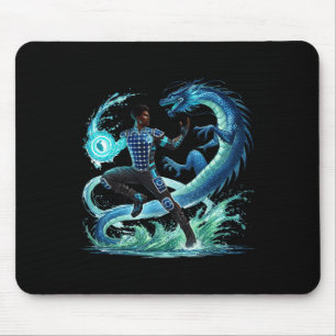 Fantasy Dragon African American Black Man Superhel Mousepad