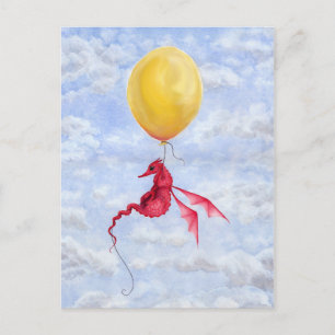 Fantasy Dragon Art Postcard - Hoch über die Luft Postkarte