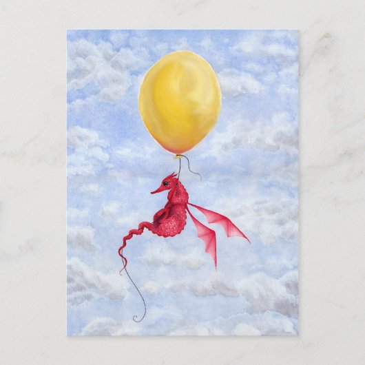 Fantasy Dragon Art Postcard - Hoch über die Luft Postkarte (Vorderseite)
