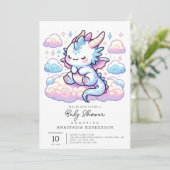 Fantasy Dragon Baby Dusche Einladung (Stehend Vorderseite)