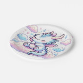 Fantasy Dragon Baby Dusche Pappteller (Schrägansicht)