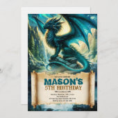 Fantasy Dragon Birthday Invitation Einladung (Vorne/Hinten)
