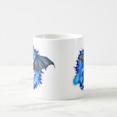 Fantasy Dragon Blue Flaming Fire Kaffeetasse (Mittel)