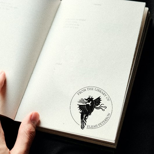 Fantasy Dragon Buch aus der Bibliothek Gummistempel