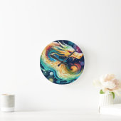 Fantasy Dragon Dream Tier 2 Runde Wanduhr (Zuhause)