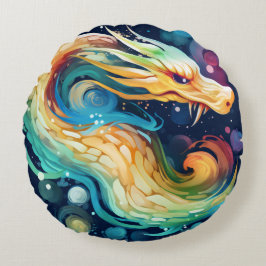 Fantasy Dragon Dream Tier 2 Rundes Kissen