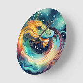 Fantasy Dragon Dream Tier 3 Runde Wanduhr (Winkel)