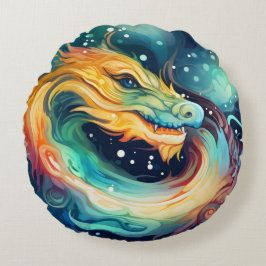 Fantasy Dragon Dream Tier 3 Rundes Kissen