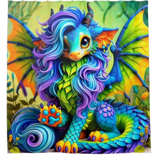 Fantasy Dragon Duschvorhang (Vorderseite)