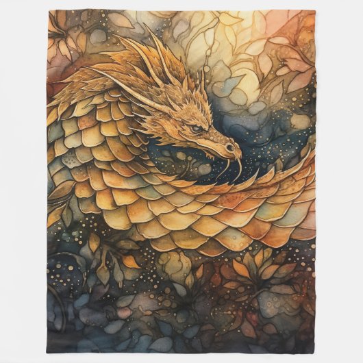 Fantasy Dragon Fleece Blanket (Vorderseite)