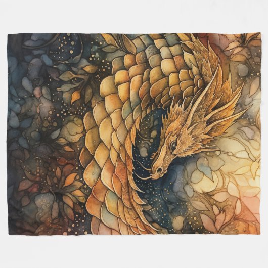 Fantasy Dragon Fleece Blanket (Vorderseite (Horizontal))