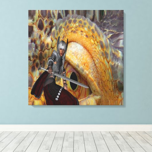 Fantasy Dragon Folk Tale Leinwanddruck (Insitu (Holzboden))