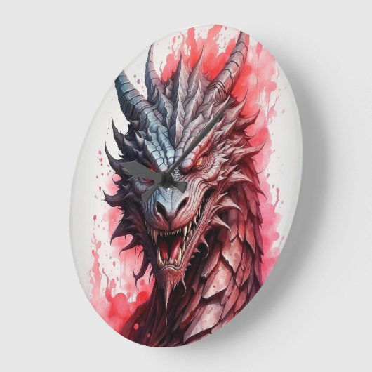 "Fantasy Dragon" Große Wanduhr (Winkel)
