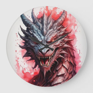 "Fantasy Dragon" Große Wanduhr