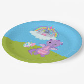 Fantasy Dragon Kids Party Pappteller (Schrägansicht)