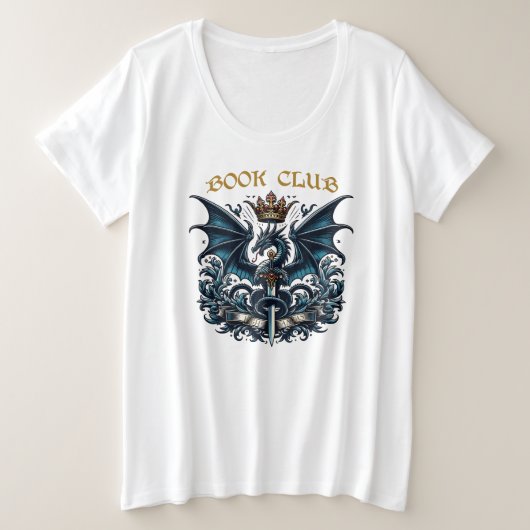 Fantasy Dragon King Book Club Große Größe T-Shirt (Design vorne)