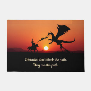Fantasy Dragon Knight Inspiration Motivierend  Fußmatte