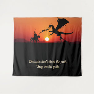 Fantasy Dragon Knight Inspiration Motivierend Wandteppich