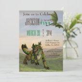 Fantasy Dragon Magic Serpent Birthday Party Einladung (Stehend Vorderseite)