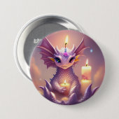 Fantasy Dragon mit Birthday Candles Button (Vorne & Hinten)