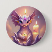 Fantasy Dragon mit Birthday Candles Button (Vorderseite)