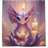 Fantasy Dragon mit Birthday Candles Duschvorhang (Vorderseite)